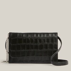 All Saints • Leather Chain Crossbody Wallet